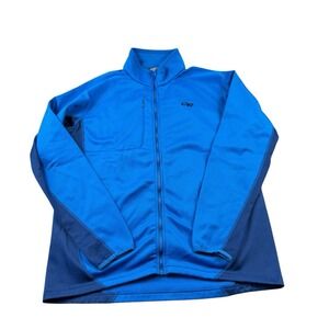 Outdoor‎ Research Blue Colorblock Polyester Half Zip Men's Pullover Size Large